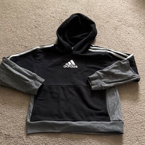 Boys Adidas Black and Gray Pullover Hoodie